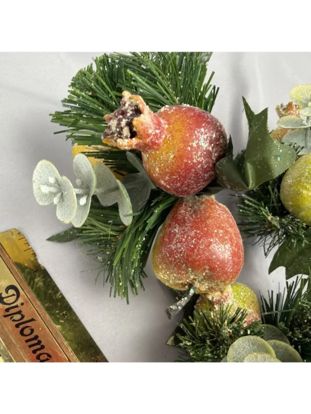 Lot Vintage Christmas Holiday Plastic Floral Wreath Picks Sugar Bead Fruit Berry